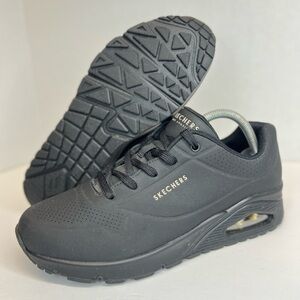 Sketchers Uno-Stand On Air Womens Sz 10M All Black 73690 Superb Barely Worn!